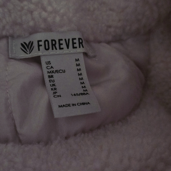 Forever 21 Light Pink Quilted Sherpa Vest Medium - Picture 3 of 5